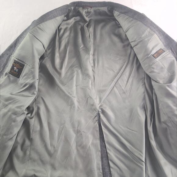 Vintage Hart Schaffner Marx 100% Silk SingleBreasted Tweed Suit Jacket Men's 50R - Picture 3 of 11